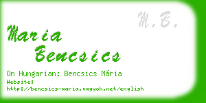 maria bencsics business card